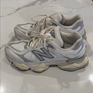 New Balance Cream and Gray Athletic Shoes